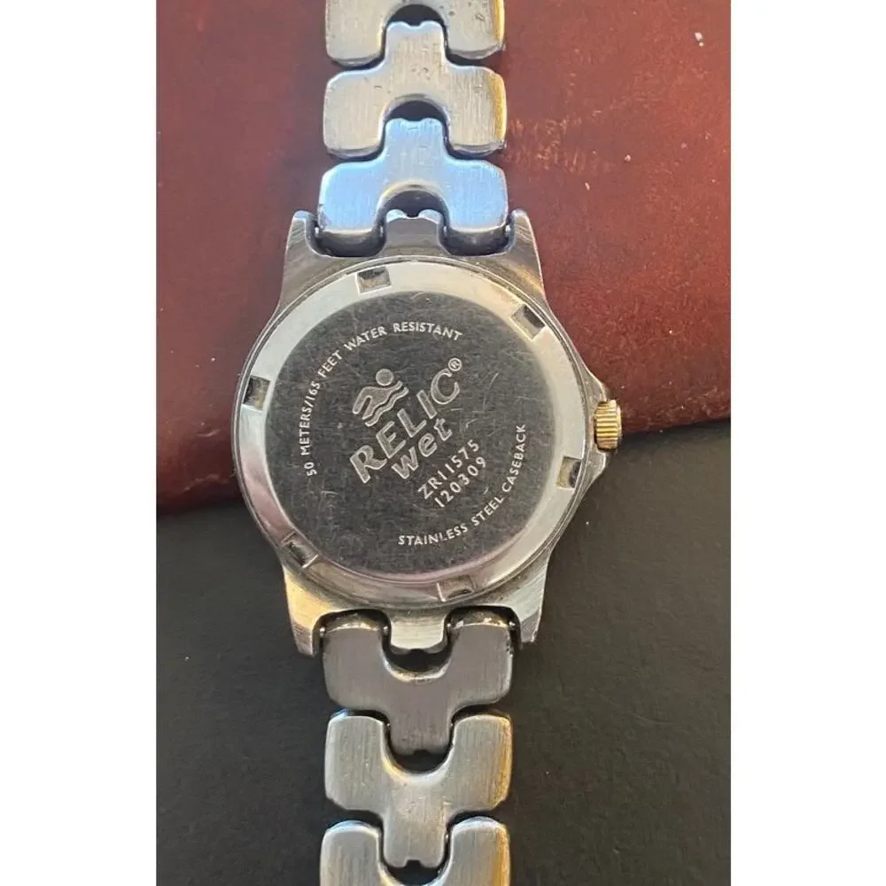 Women's Two Tone Relic Wet Watch, WR to 165ft, Date, Bracelet Band